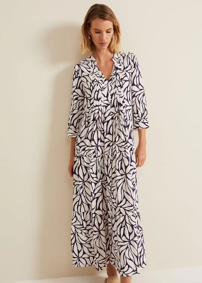 Phase Eight Penele Geo Midi Dress Purple Women Dresses