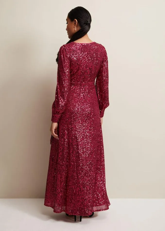 Phase Eight Petite Amily Pink Sequin Maxi Dress Pink Women Dresses