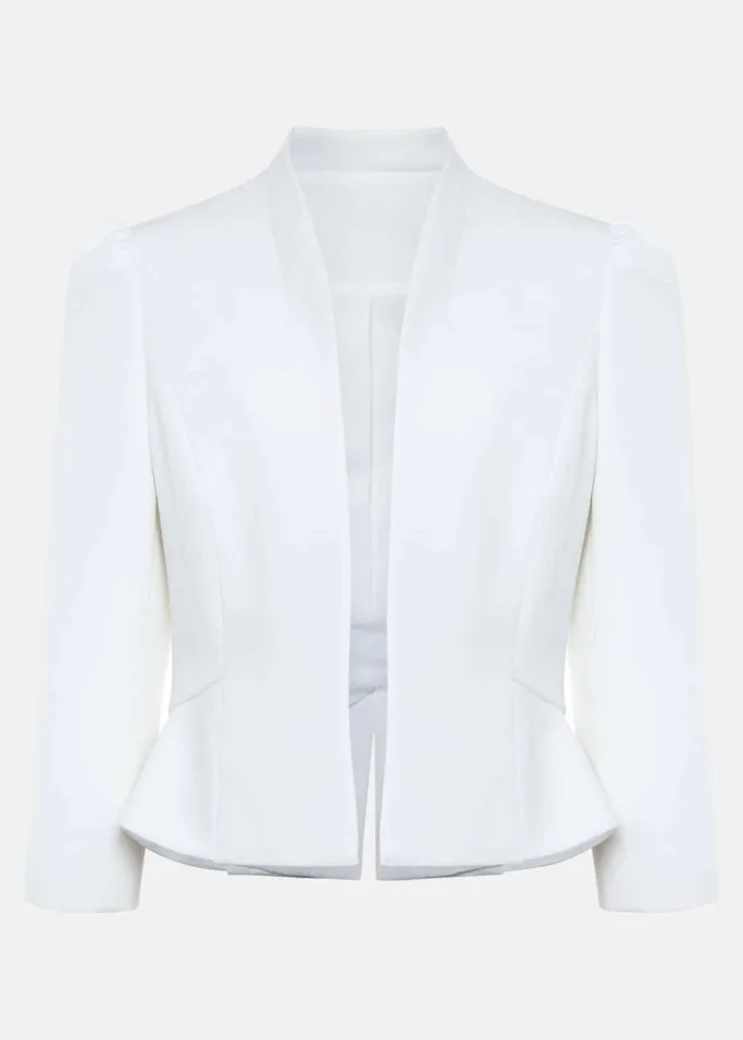 Phase Eight Petite Isabella Bow Jacket Ivory Women Jackets