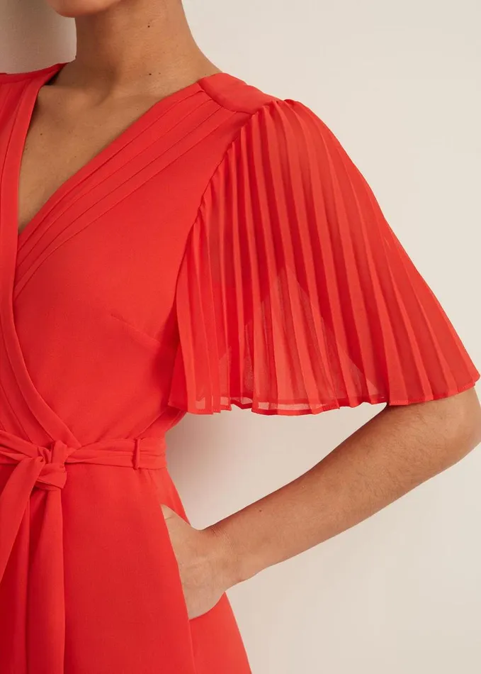 Phase Eight Petite Kendall Pleat Jumpsuit Orange Women Dresses