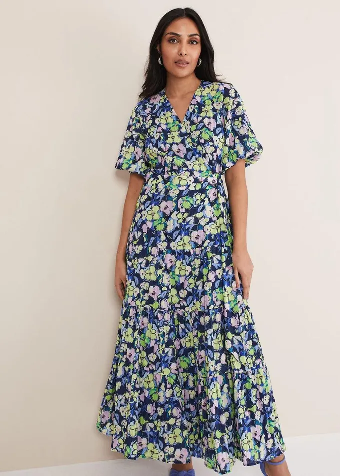 Phase Eight Petite Morven Maxi Dress Navymulti Women Dresses