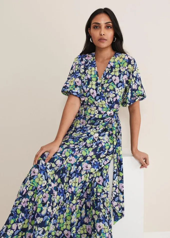 Phase Eight Petite Morven Maxi Dress Navymulti Women Dresses