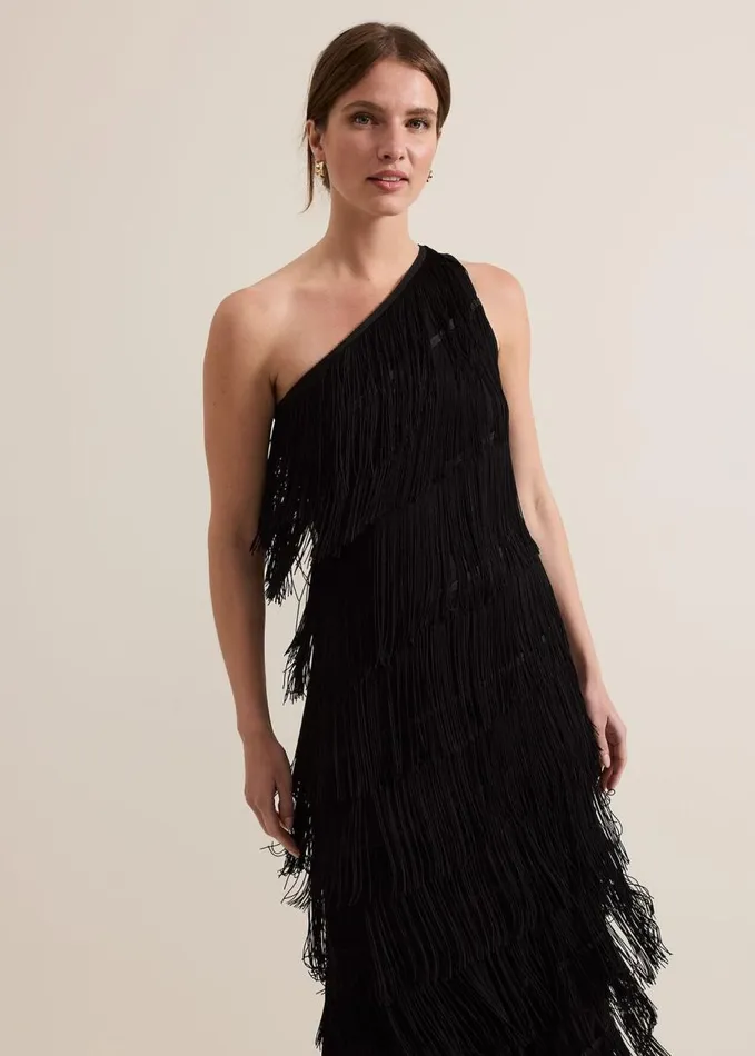 Phase Eight Petite Otto One Shoulder Maxi Dress Black Women Petite Dresses