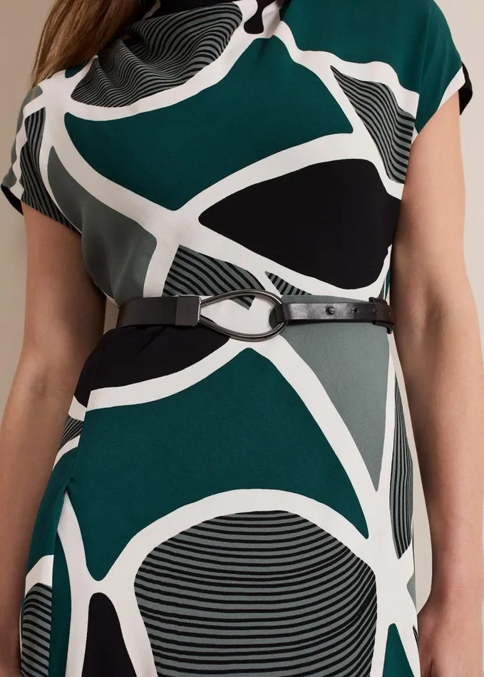 Phase Eight Petite Zaynab Swirl Cowl Neck Midi Dress Green Women Dresses