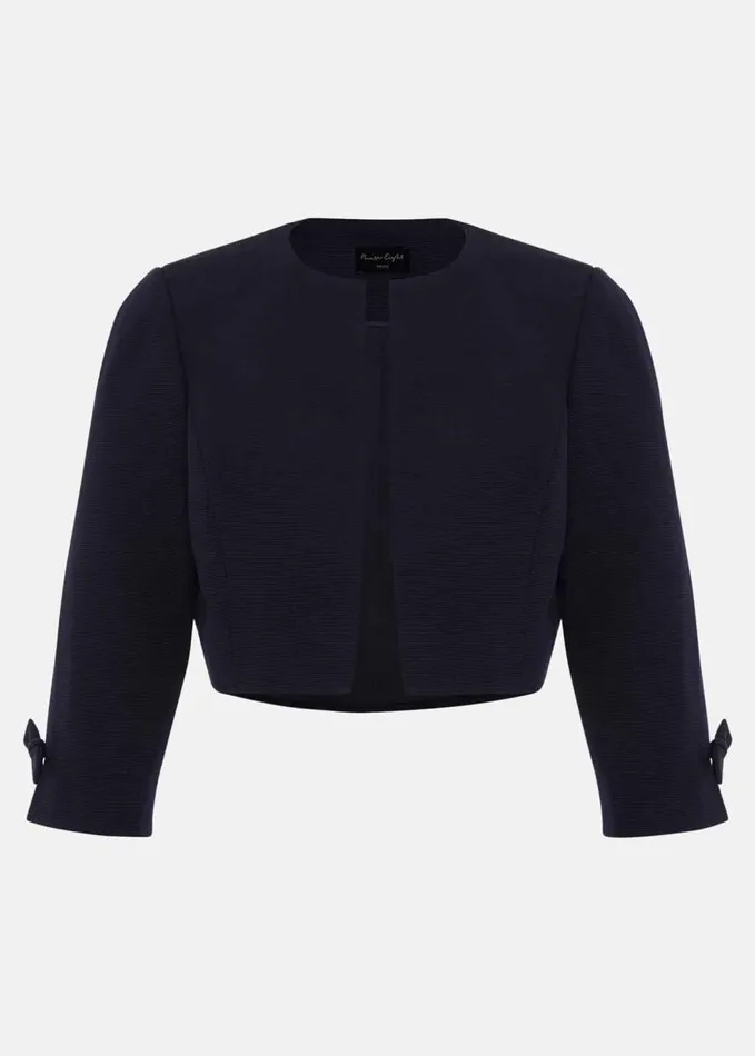 Phase Eight Petite Zoelle Bow Jacket Navy Women Jackets