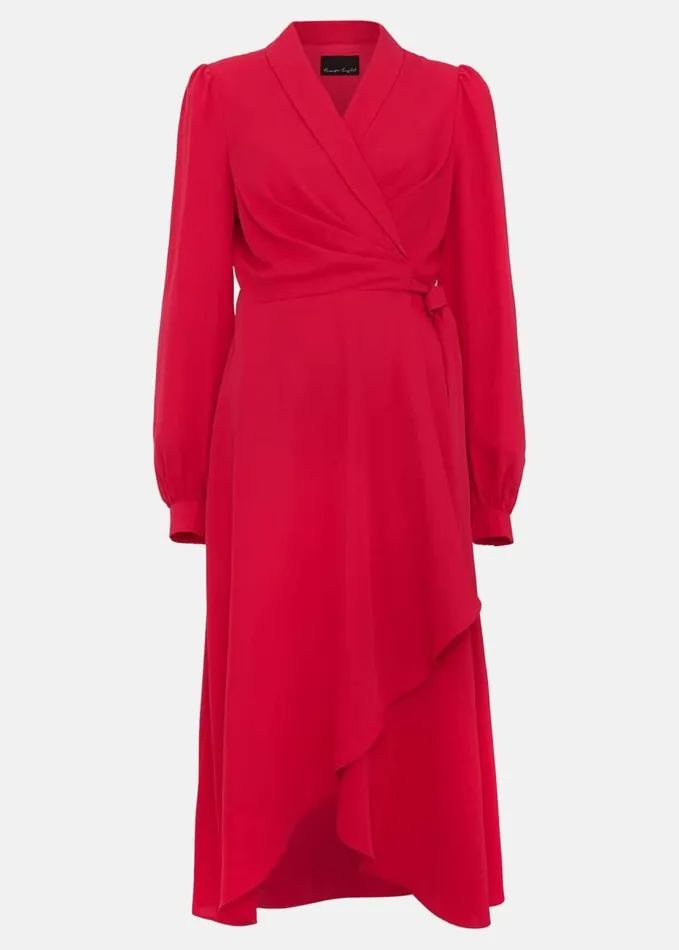 Phase Eight Philippa Long Sleeve Midi Dress Pink Women Dresses