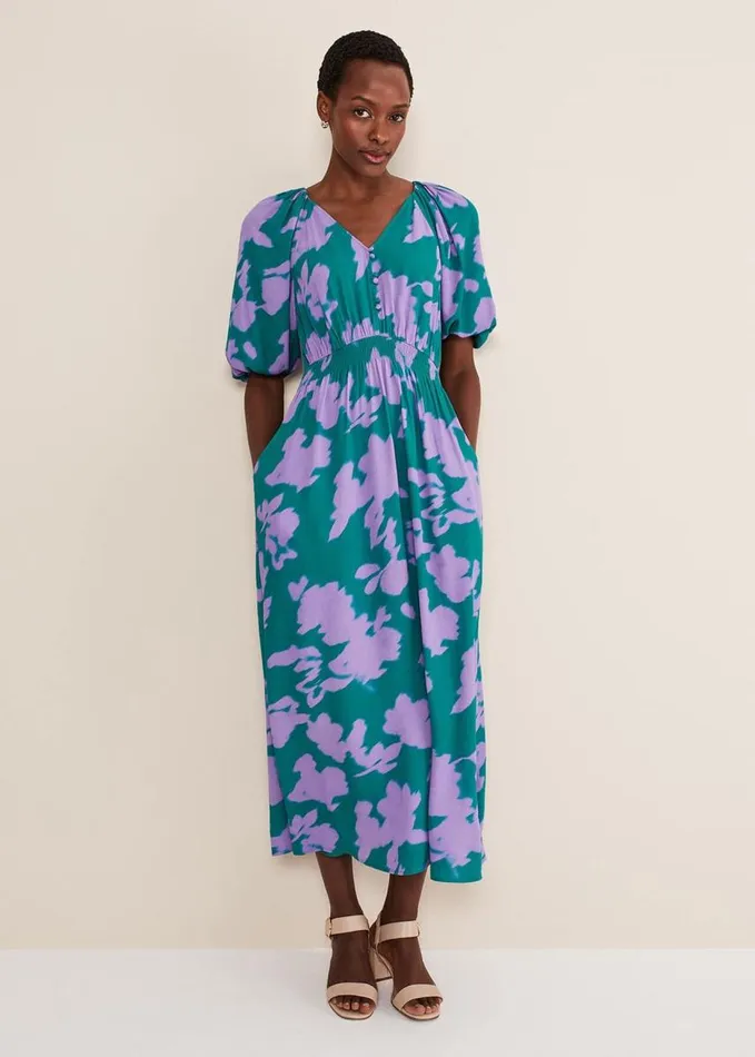 Phase Eight Pippa Midi Dress Greenpurple Women Dresses