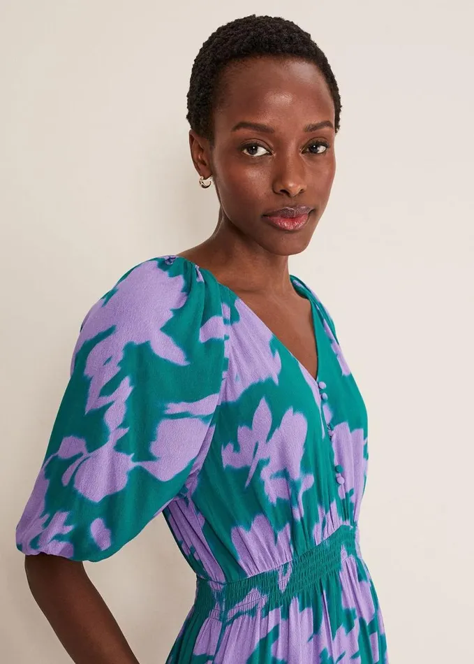 Phase Eight Pippa Midi Dress Greenpurple Women Dresses