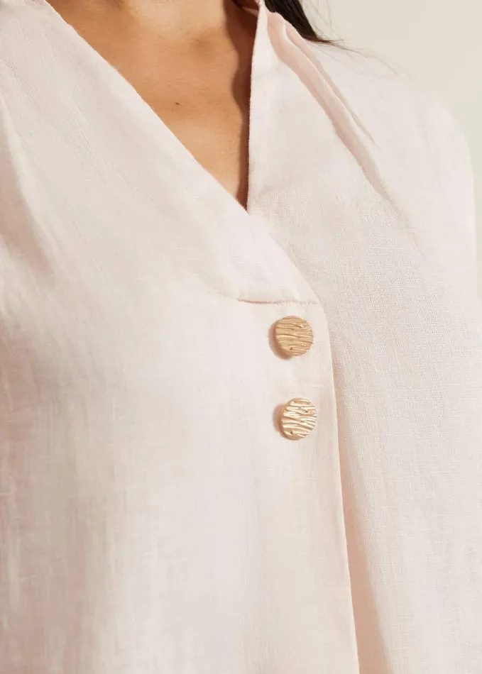 Phase Eight Posie Button Front Linen Shirt Pink Women Shirts and Blouses