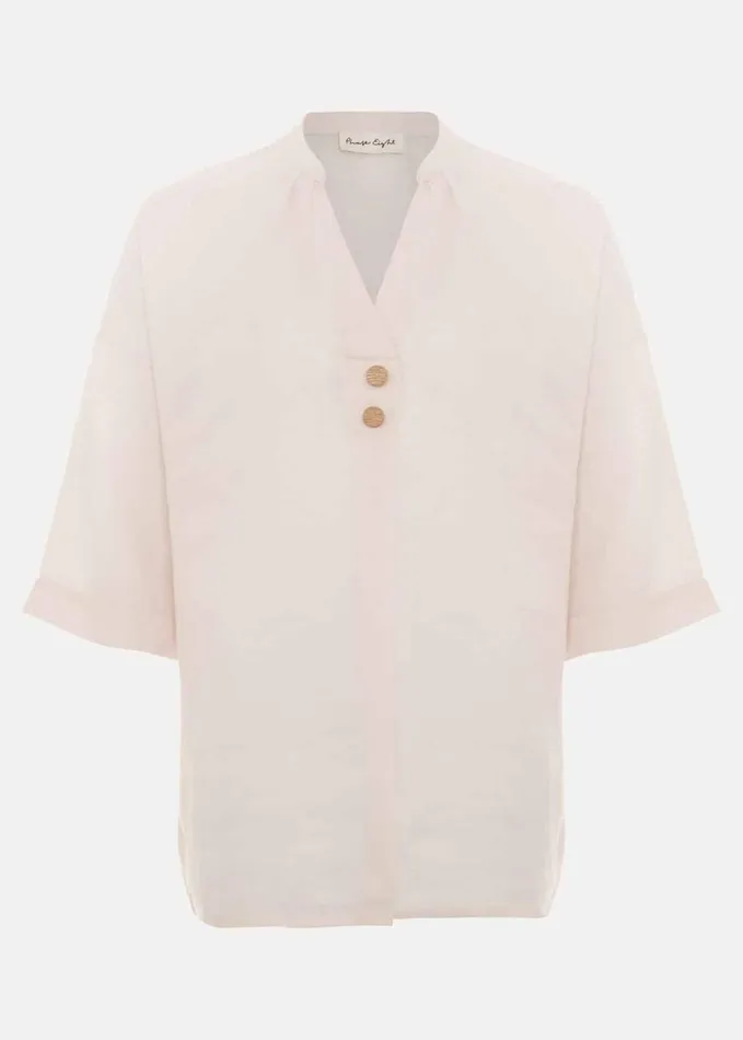 Phase Eight Posie Button Front Linen Shirt Pink Women Shirts and Blouses