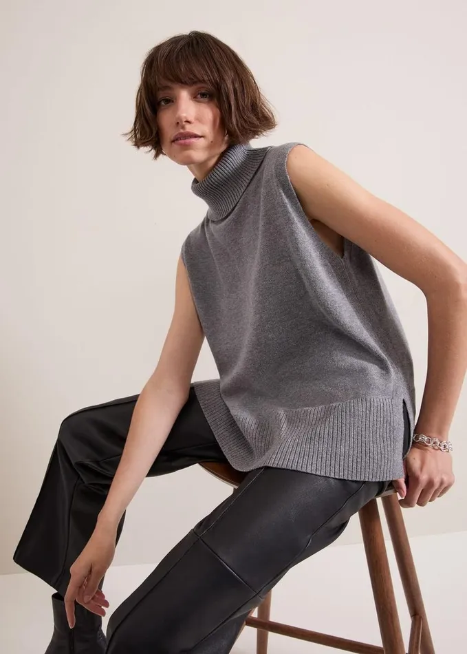 Phase Eight Rachelle Grey Tank Grey Women Knitwear
