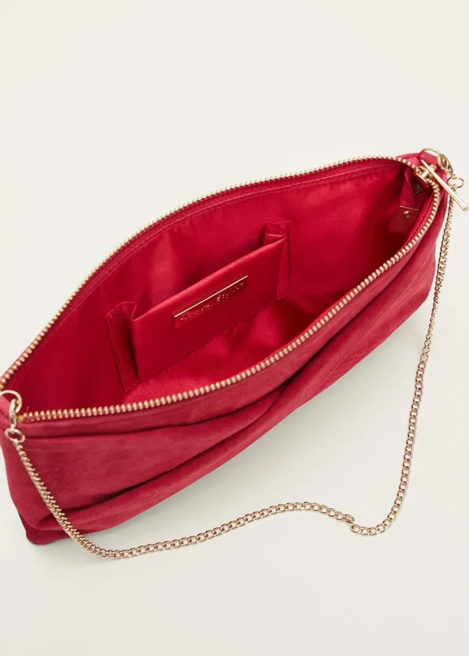 Phase Eight Red Suede Clutch Bag Lipstick Women Bags and Clutches