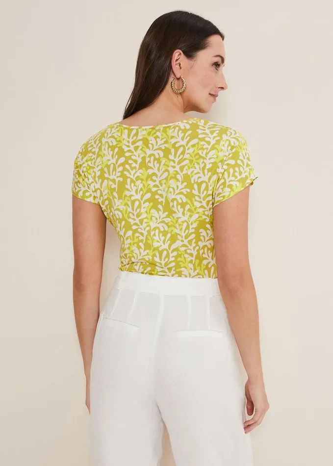 Phase Eight Rena Keyhole Top Yellow Women Tops and TShirts