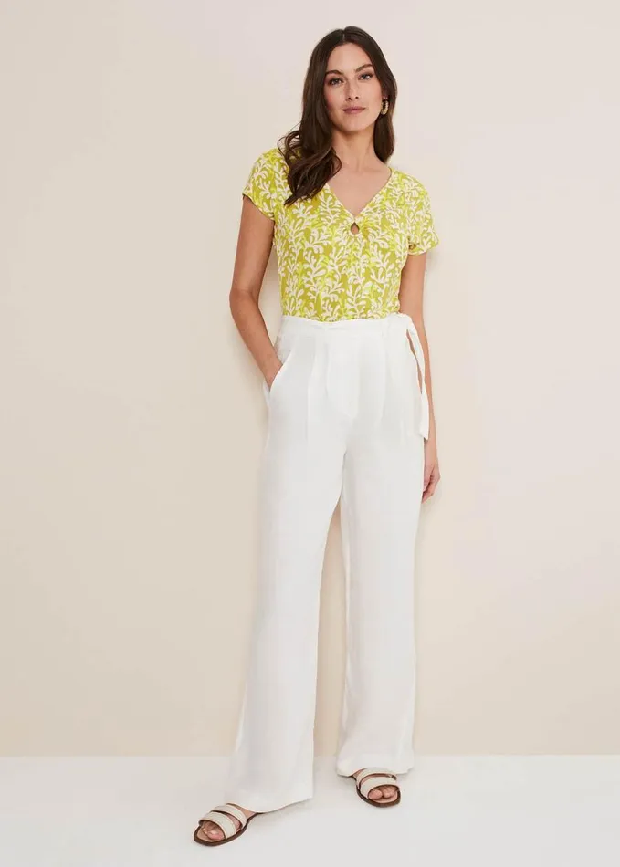Phase Eight Rena Keyhole Top Yellow Women Tops and TShirts