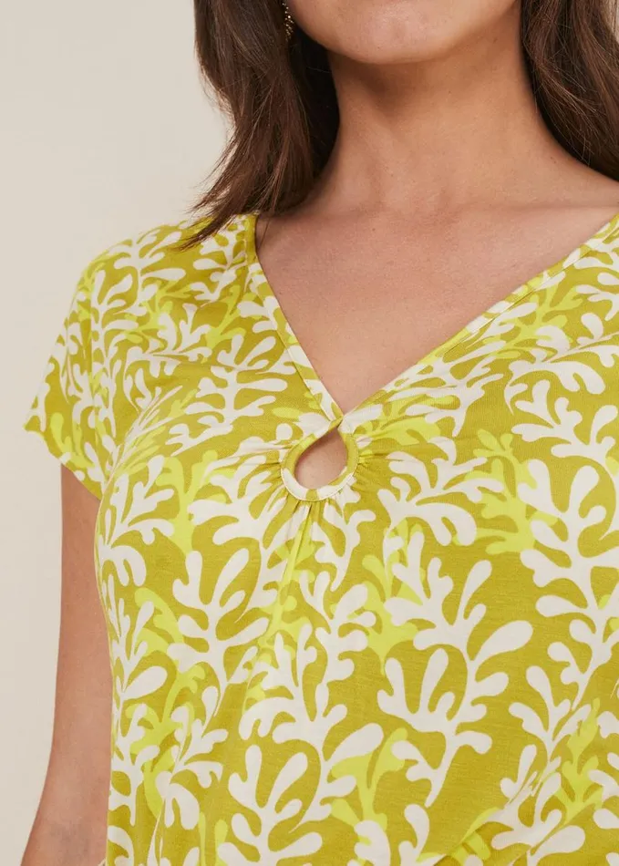 Phase Eight Rena Keyhole Top Yellow Women Tops and TShirts