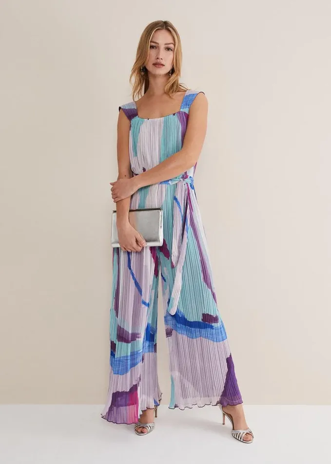 Phase Eight Rhona Abstract Wide Leg Jumpsuit Multicoloured Women Dresses