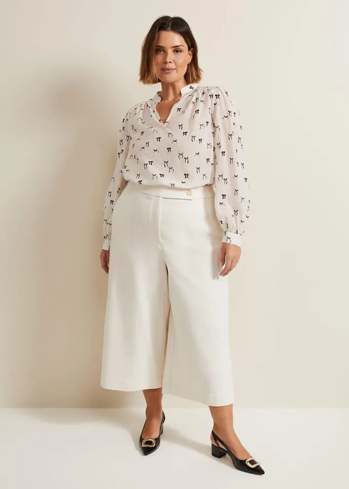 Phase Eight Ripley Boucle Culotte Ivory Women Trousers