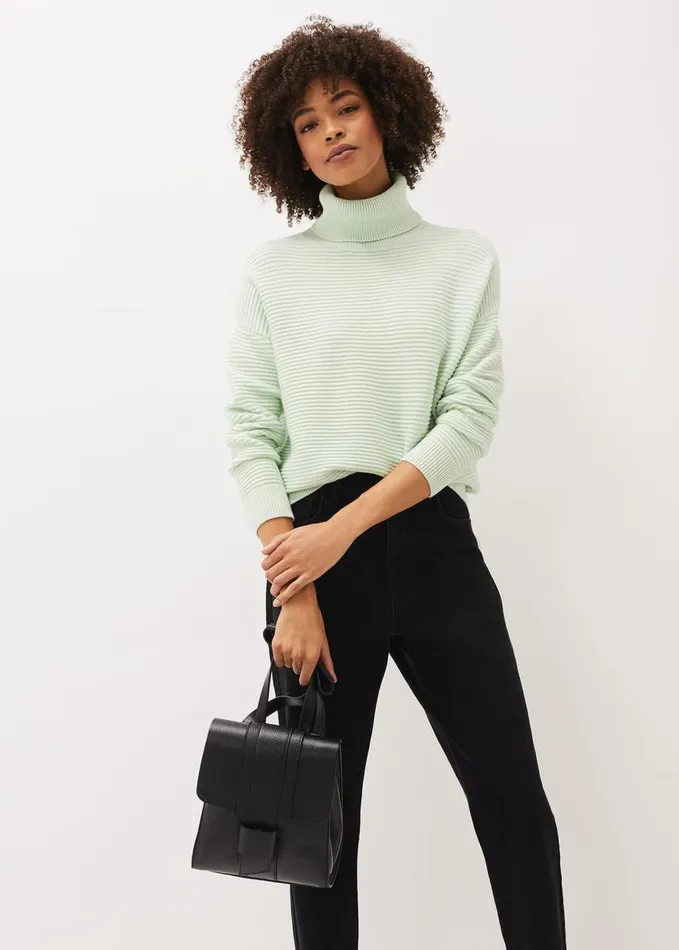 Phase Eight Rocco Ribbed Knit Jumper Mint Women Knitwear