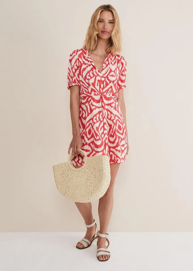 Phase Eight Rolanda Printed Playsuit Coralcream Women Dresses