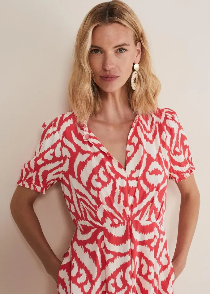 Phase Eight Rolanda Printed Playsuit Coralcream Women Dresses