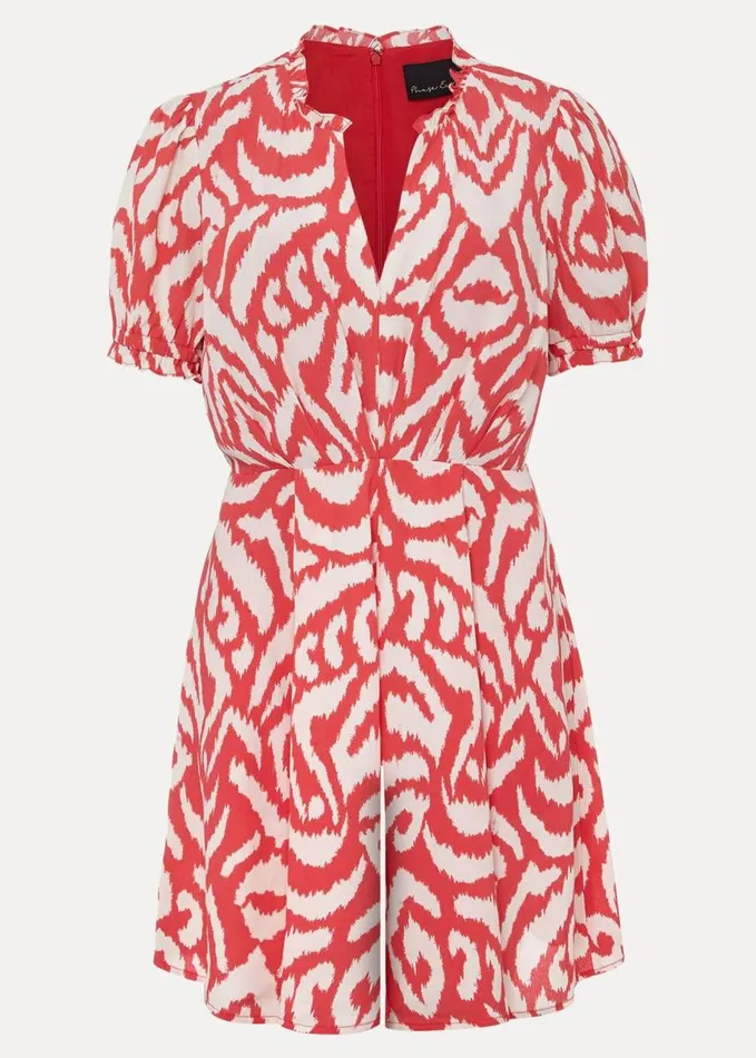 Phase Eight Rolanda Printed Playsuit Coralcream Women Dresses