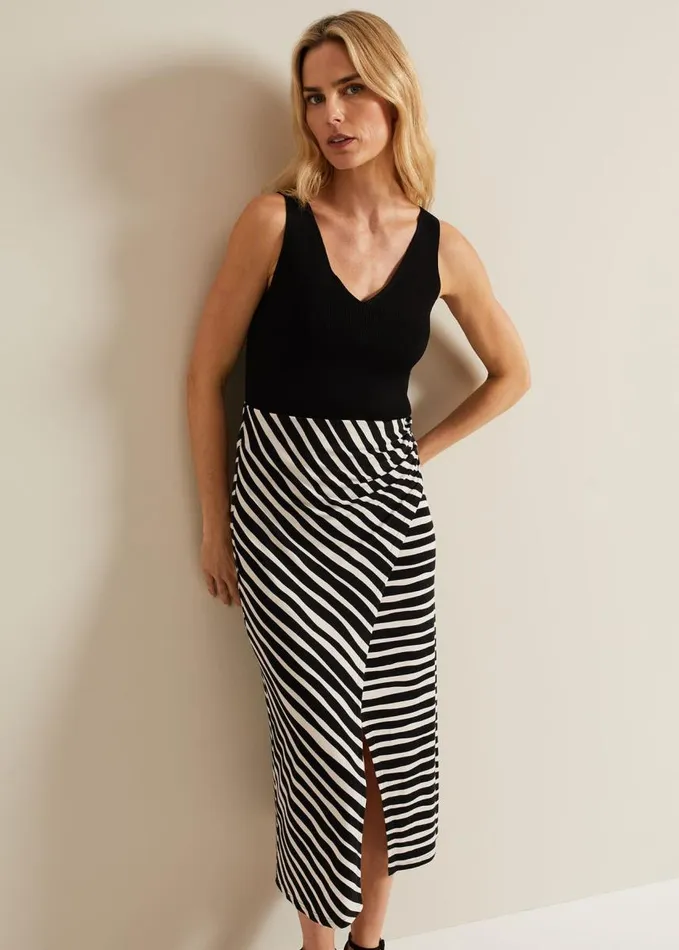 Phase Eight Rory Jersey Printed Maxi Skirt Blackstone Women Skirts