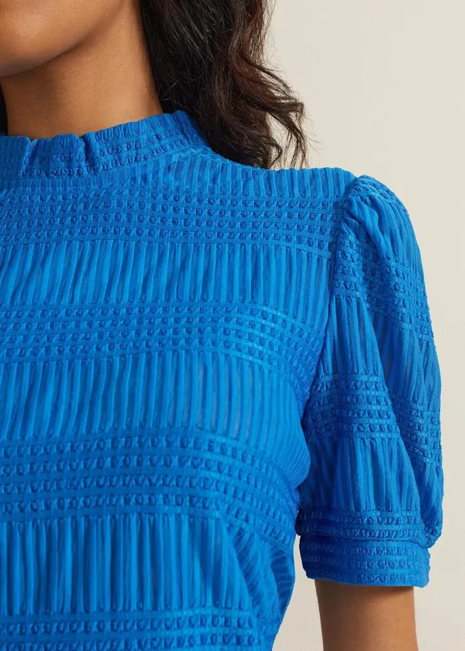 Phase Eight Samiha Textured Top Blue Women Tops and TShirts