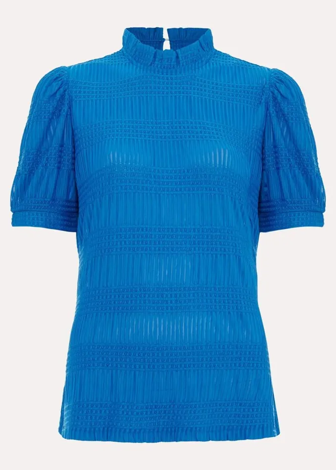 Phase Eight Samiha Textured Top Blue Women Tops and TShirts