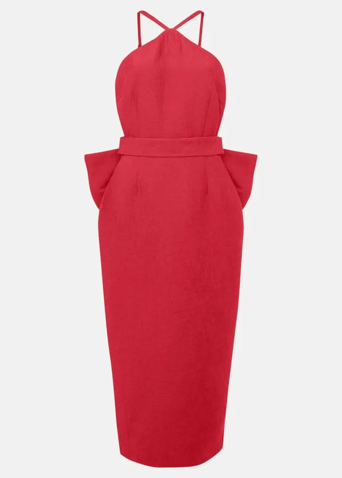 Phase Eight Sherani Bodycon Midi Dress Red Women Dresses