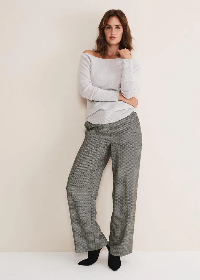 Phase Eight Sienna Wool Cashmere Asymmetric Jumper Mist Grey Women Knitwear