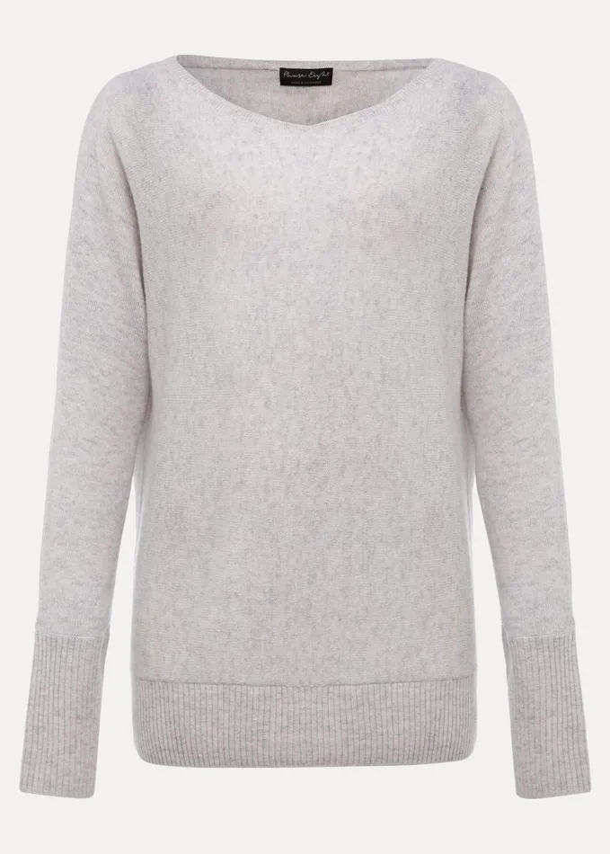 Phase Eight Sienna Wool Cashmere Asymmetric Jumper Mist Grey Women Knitwear