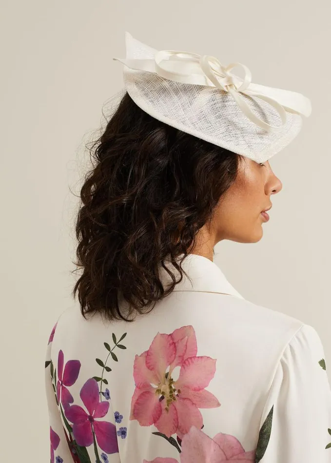Phase Eight Silk Bow Twist Disc Fascinator Ivory Women Fascinators and Hats