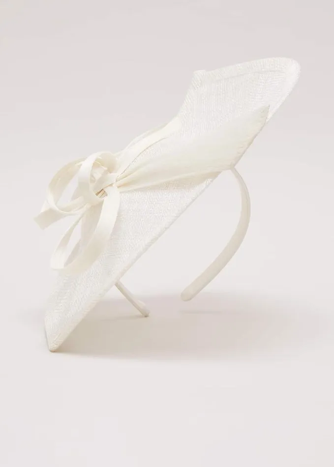 Phase Eight Silk Bow Twist Disc Fascinator Ivory Women Fascinators and Hats