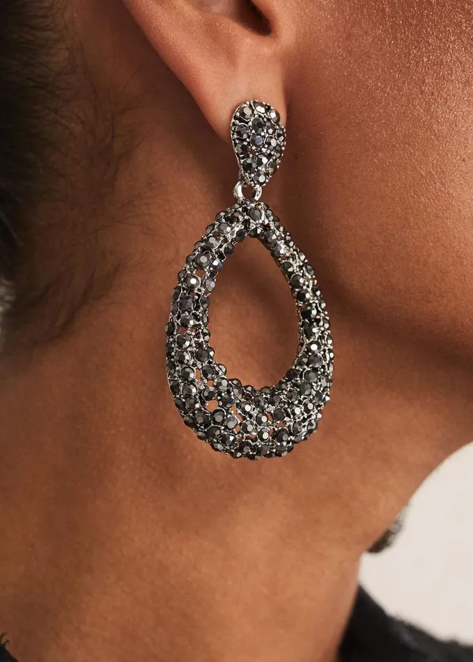 Phase Eight Sparkle Teardrop Earring Silver Women Jewellery