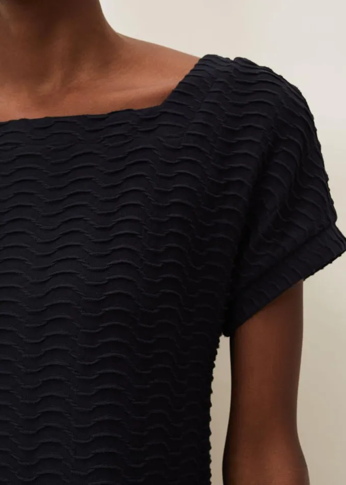 Phase Eight Starla Textured Tunic Dress Navy Women Dresses