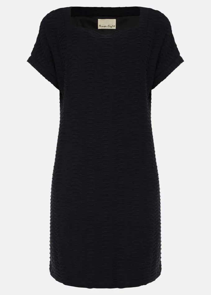 Phase Eight Starla Textured Tunic Dress Navy Women Dresses