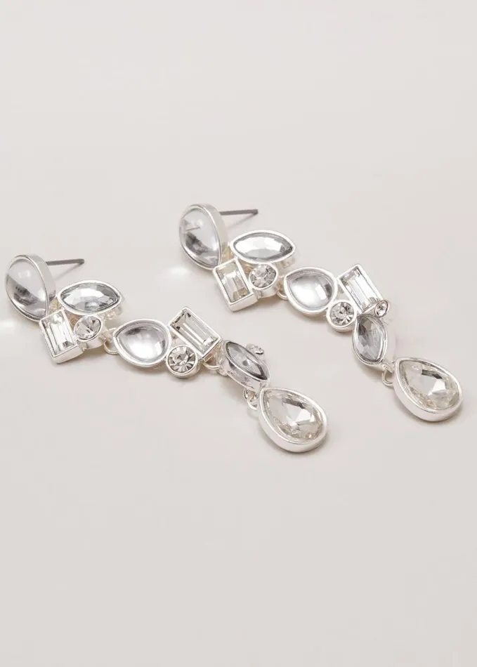 Phase Eight Stone Drop Earrings Silver Women Jewellery
