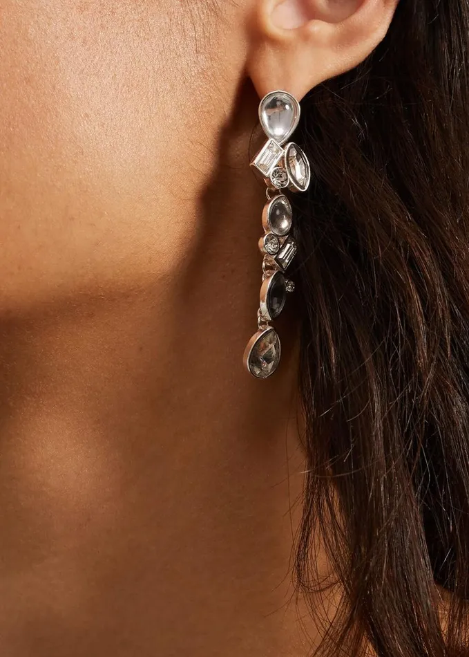 Phase Eight Stone Drop Earrings Silver Women Jewellery