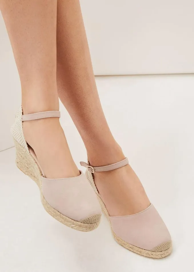 Phase Eight Strap Wedge Espadrille Neutral Women Heels