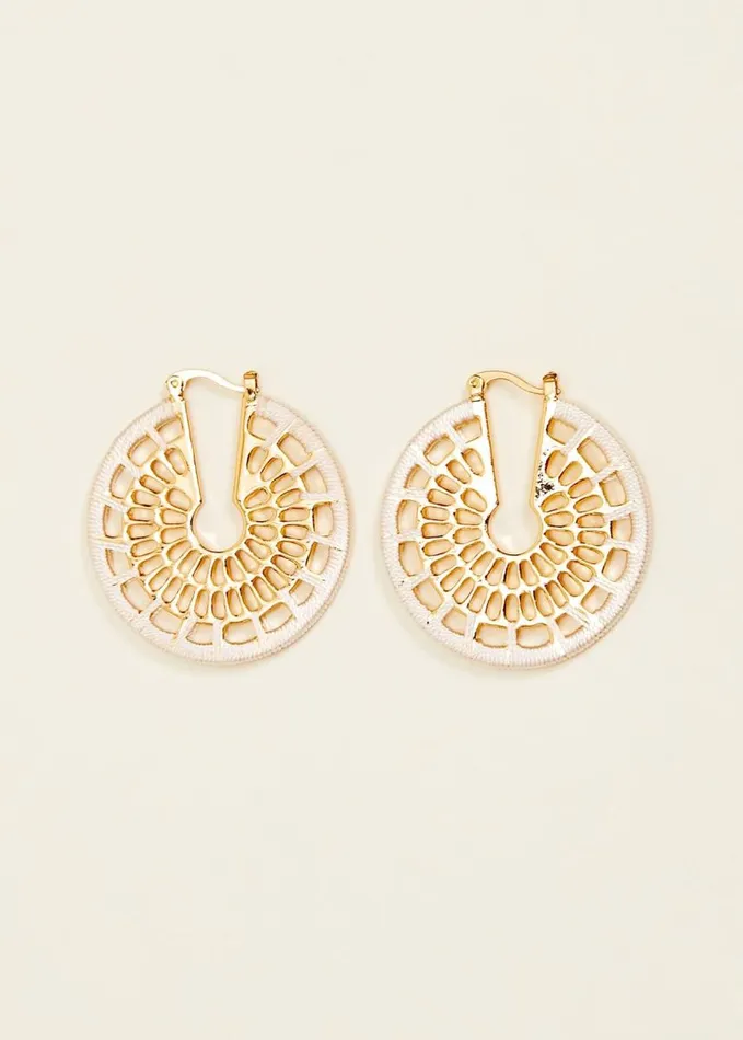 Phase Eight Threaded Gold Hoop Earrings Gold Women Jewellery