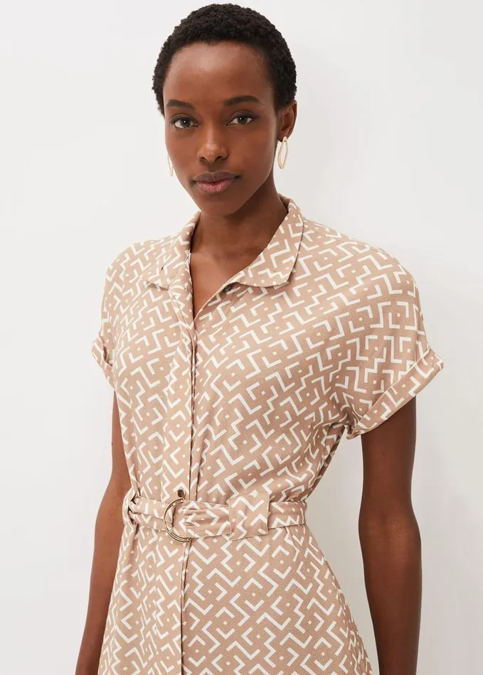 Phase Eight Tilda Geo Shirt Dress Neutral Women Dresses