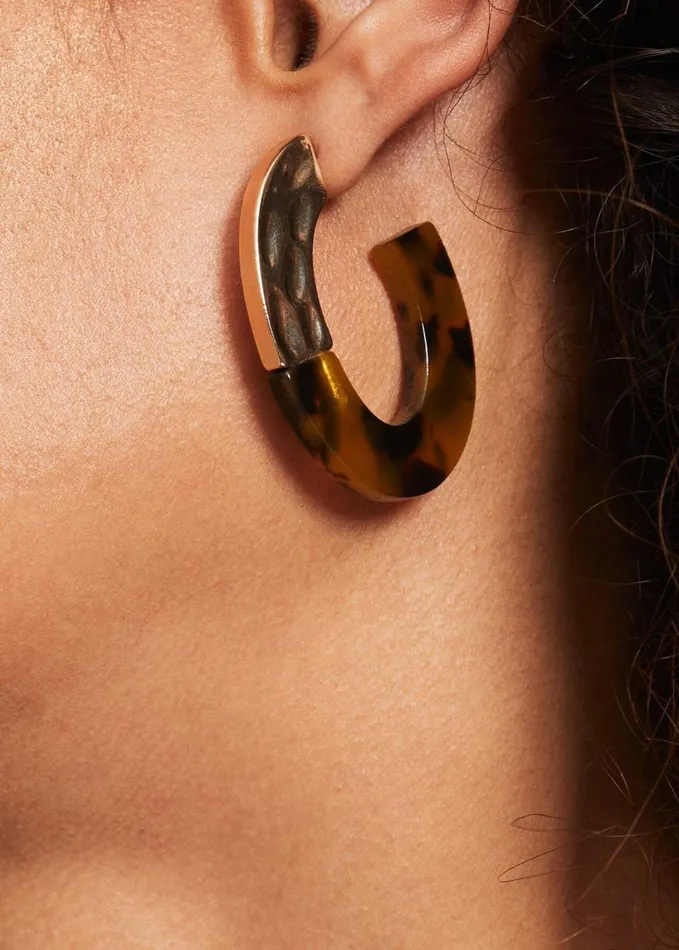 Phase Eight Tortoiseshell Hoop Earrings Brown Women Jewellery