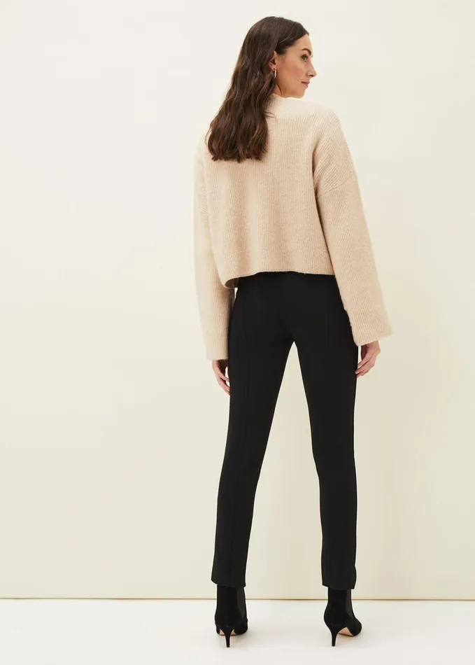 Phase Eight Trixie Split Front Ponte Leggings Black Women Trousers