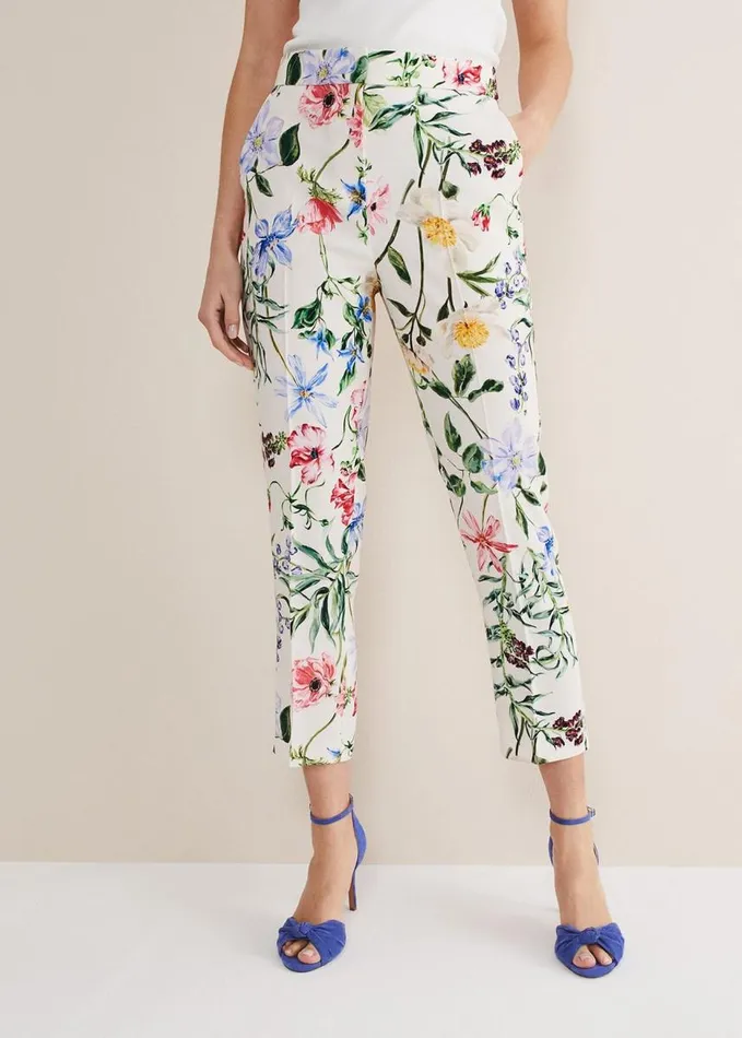 Phase Eight Ulrica Floral Cigarette Trousers Multicoloured Women Trousers