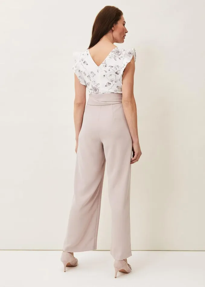 Phase Eight Victoriana Printed Jumpsuit Ivorytaupe Women Dresses