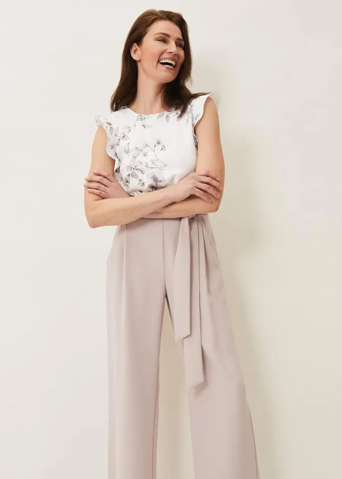 Phase Eight Victoriana Printed Jumpsuit Ivorytaupe Women Dresses