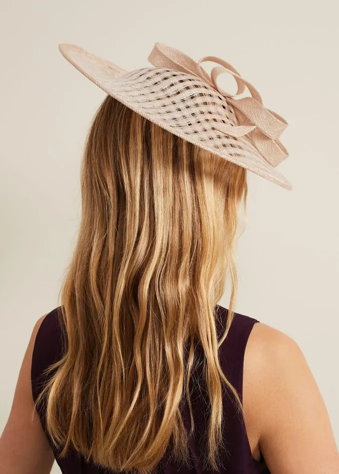 Phase Eight Windowpane Bow Disc Fascinator Neutral Women Fascinators and Hats