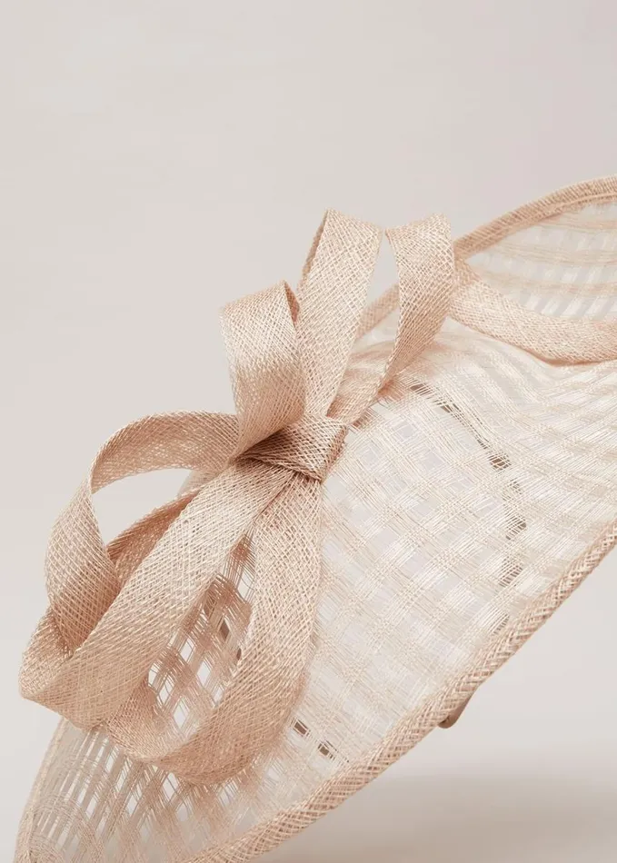 Phase Eight Windowpane Bow Disc Fascinator Neutral Women Fascinators and Hats