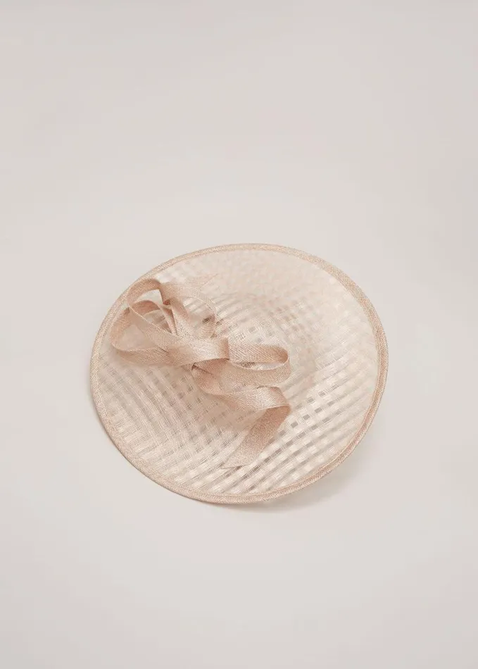Phase Eight Windowpane Bow Disc Fascinator Neutral Women Fascinators and Hats