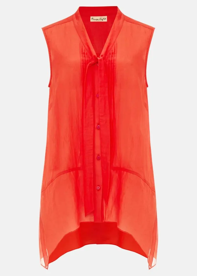 Phase Eight Ysanne Silk Blend Blouse Cucumber Rose Women Knitwear